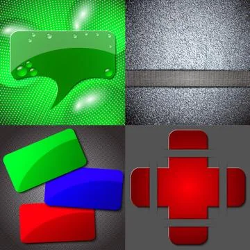 Set of vintage frames for text on abstract background. Raster copy Stock Illustration