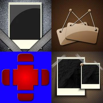 Set of vintage frames for text on abstract background. Raster copy Stock Illustration