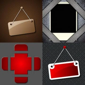 Set of vintage frames for text on abstract background. Raster copy Stock Illustration