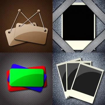 Set of vintage frames for text on abstract background. Raster copy Stock Illustration