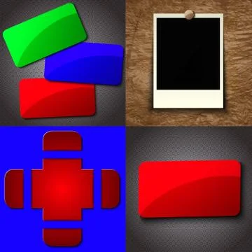 Set of vintage frames for text on abstract background. Raster copy Stock Illustration