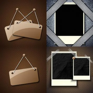 Set of vintage frames for text on abstract background. Raster copy Stock Illustration