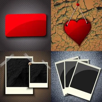 Set of vintage frames for text on abstract background. Raster copy Illustrazione stock
