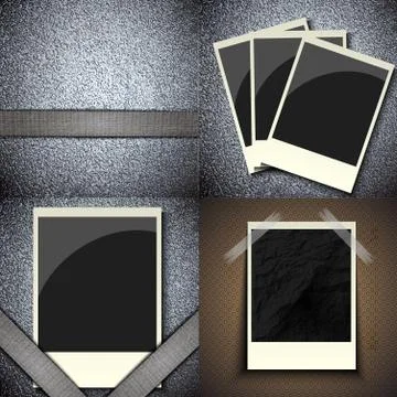 Set of vintage frames for text on abstract background. Raster copy Stock Illustration