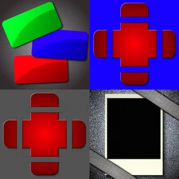 Set of vintage frames for text on abstract background. Raster copy Stock Illustration