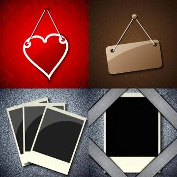 Set of vintage frames for text on abstract background. Raster copy Stock Illustration