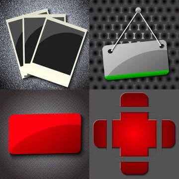 Set of vintage frames for text on abstract background. Raster copy Stock Illustration