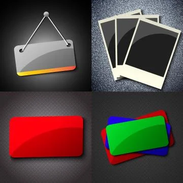 Set of vintage frames for text on abstract background. Raster copy Stock Illustration