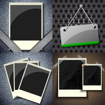 Set of vintage frames for text on abstract background. Raster copy Stock Illustration