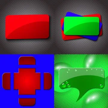 Set of vintage frames for text on abstract background. Raster copy Stock Illustration