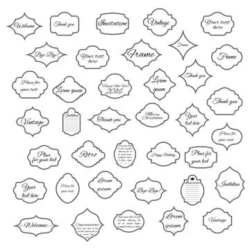 Set of vintage frames, vector illustration Illustrazione stock