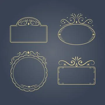 Set of vintage frames. Vector Illustration. Stock Illustration