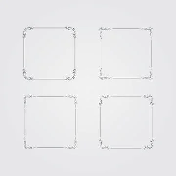 Set of vintage frames. Vector Illustration. Illustrazione stock