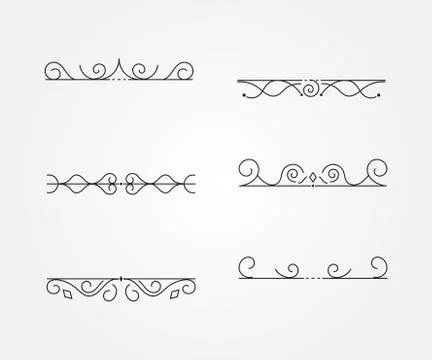 Set of vintage frames. Vector Illustration. Stock Illustration