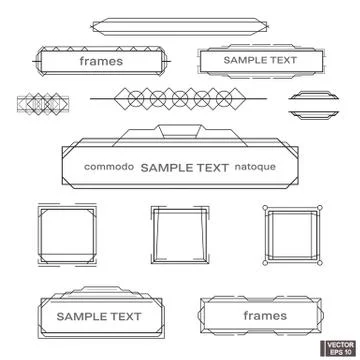 Set of vintage geometric frame. Design elements with frame corner badge 스톡 일러스트