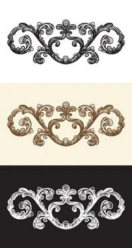 Set of vintage hand drawing design element illustration Stock Illustration