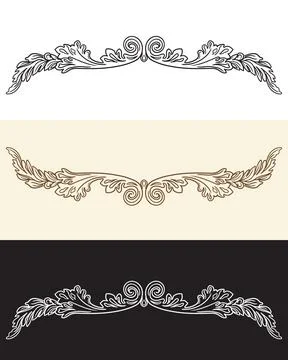 Set of vintage horizontal hand drawn frame and design elements vector Stock Illustration