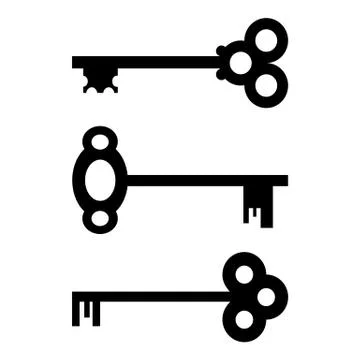 Set of vintage keys. Vector EPS10 Stock Illustration