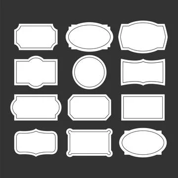 Set of vintage labels. Frames, badges, tags, sticker blank templates, weddi.. Stock Illustration