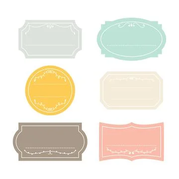 Set of vintage labels. Frames, badges, tags, sticker blank templates. Colle.. Stock Illustration