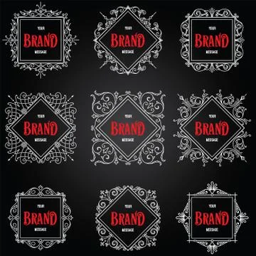 Set of vintage labels. イラスト素材