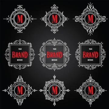 Set of vintage labels. イラスト素材