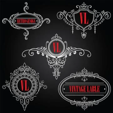 Set of vintage labels. イラスト素材