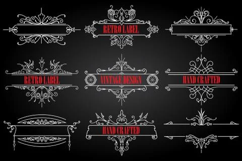 Set of vintage labels. イラスト素材