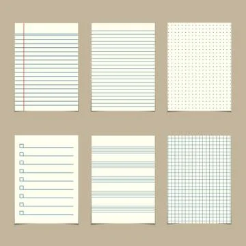 Set of  vintage line paper sheets Stock Illustration
