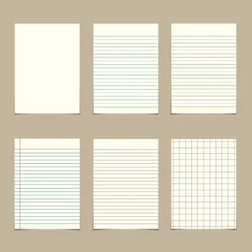 Set of  vintage line paper sheets Stock Illustration