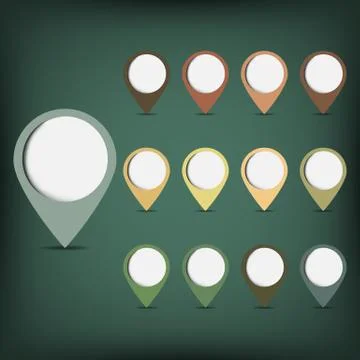 Set of vintage map pointers Stock Illustration