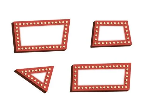 Set of vintage marquee Stock Illustration