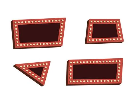 Set of vintage marquee Stock Illustration