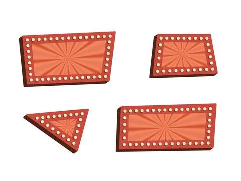 Set of vintage marquee Stock Illustration