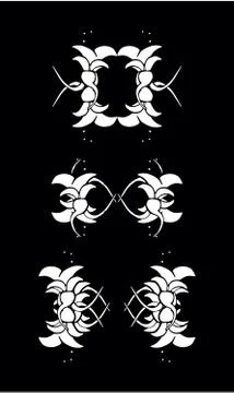 Set of vintage ornaments. Frames, borders, dividers. Ornate decorative design Illustrazione stock