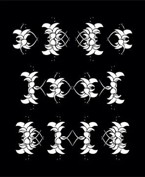Set of vintage ornaments. Frames, borders, dividers. Ornate decorative design Stock Illustration