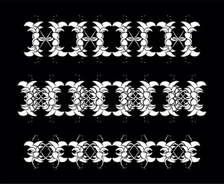 Set of vintage ornaments. Frames, borders, dividers. Ornate decorative design Stock Illustration
