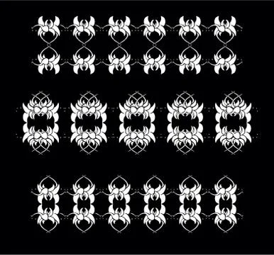 Set of vintage ornaments. Frames, borders, dividers. Ornate decorative design Stock Illustration