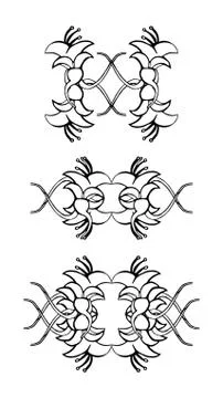 Set of vintage ornaments. Frames, borders, dividers. Ornate decorative design Stock Illustration