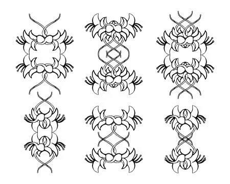 Set of vintage ornaments. Frames, borders, dividers. Ornate decorative design Illustrazione stock