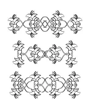Set of vintage ornaments. Frames, borders, dividers. Ornate decorative design Illustrazione stock