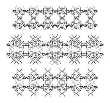 Set of vintage ornaments. Frames, borders, dividers. Ornate decorative design Illustrazione stock