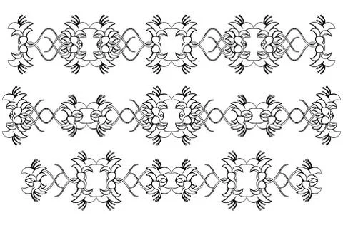 Set of vintage ornaments. Frames, borders, dividers. Ornate decorative design Illustrazione stock