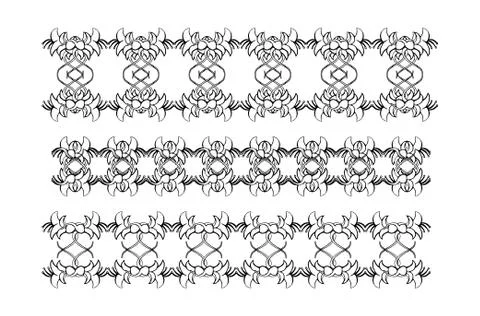 Set of vintage ornaments. Frames, borders, dividers. Ornate decorative design Illustrazione stock