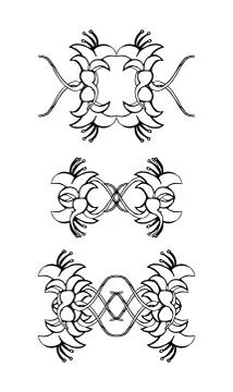 Set of vintage ornaments. Frames, borders, dividers. Ornate decorative design Illustrazione stock