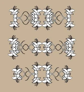 Set of vintage ornaments. Frames, borders, dividers. Ornate decorative design Illustrazione stock