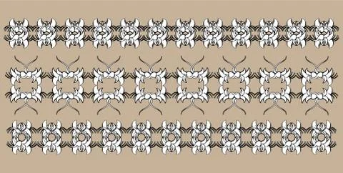 Set of vintage ornaments. Frames, borders, dividers. Ornate decorative design Stock Illustration