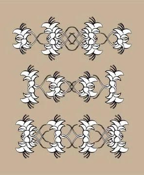 Set of vintage ornaments. Frames, borders, dividers. Ornate decorative design Stock Illustration