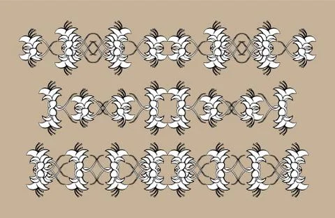 Set of vintage ornaments. Frames, borders, dividers. Ornate decorative design Stock Illustration