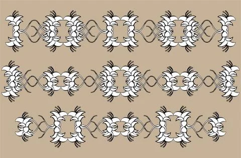 Set of vintage ornaments. Frames, borders, dividers. Ornate decorative design Illustrazione stock